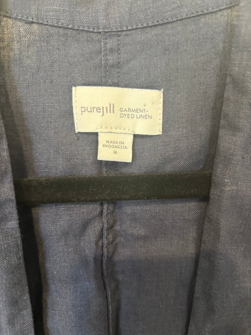 Pure Jill (J Jill) Garment-dyed Navy Linen Duster (M) - Picture 2 of 10